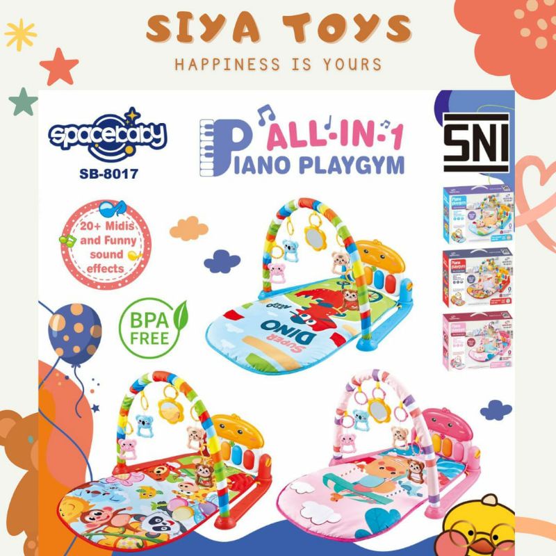 SIYA✨FREE BUBBLEWRAP SPACEBABY MASTELA PLAYMAT SET MUSIK BAYI PLAYGYM SPACE BABY SB 8011 8013 8017 8020 SB 8025 2IN1 PLAYGYM + WALKER MUSIC MATRAS MAINAN PIANO