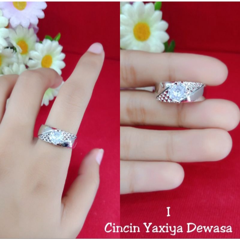 cincin mata bulat lapis emas putih