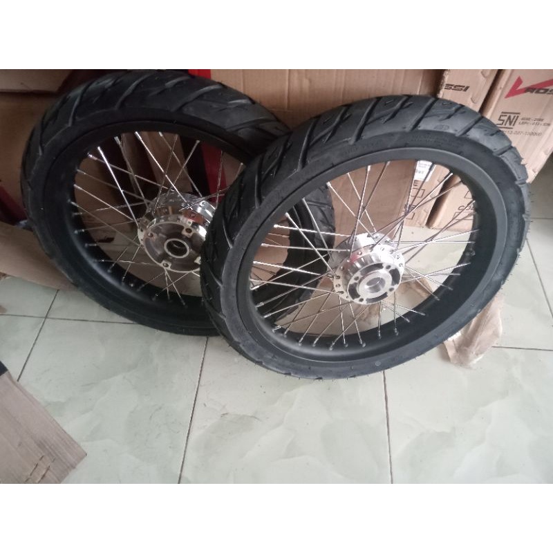 velg Jari jari Jupiter MX old/new tapak lebar 215/185x17 plus ban