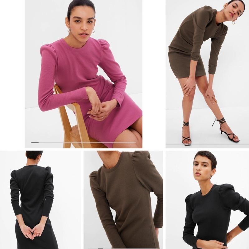 GAP Puff Sleeve Waffle Knit Dress