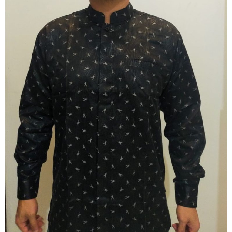 DL Baju Koko Batik Motif ORANG warna Hitam, Navy, Abu Original