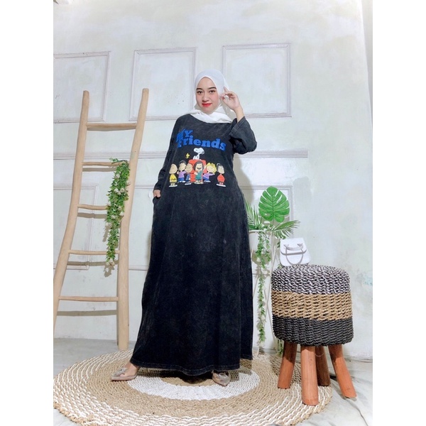 VINTAGE DRES WANITA JUMBO COMBAT WASH KEKINIAN// GAMIS WANITA COMBAT WASH TERBARU