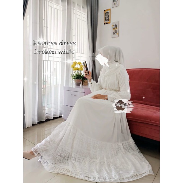 NATASYA DRESS // GAMIS MAXY MEWAH CERUTY MIX BRUKAT ORIGINAL ATHATA PREMIUM
