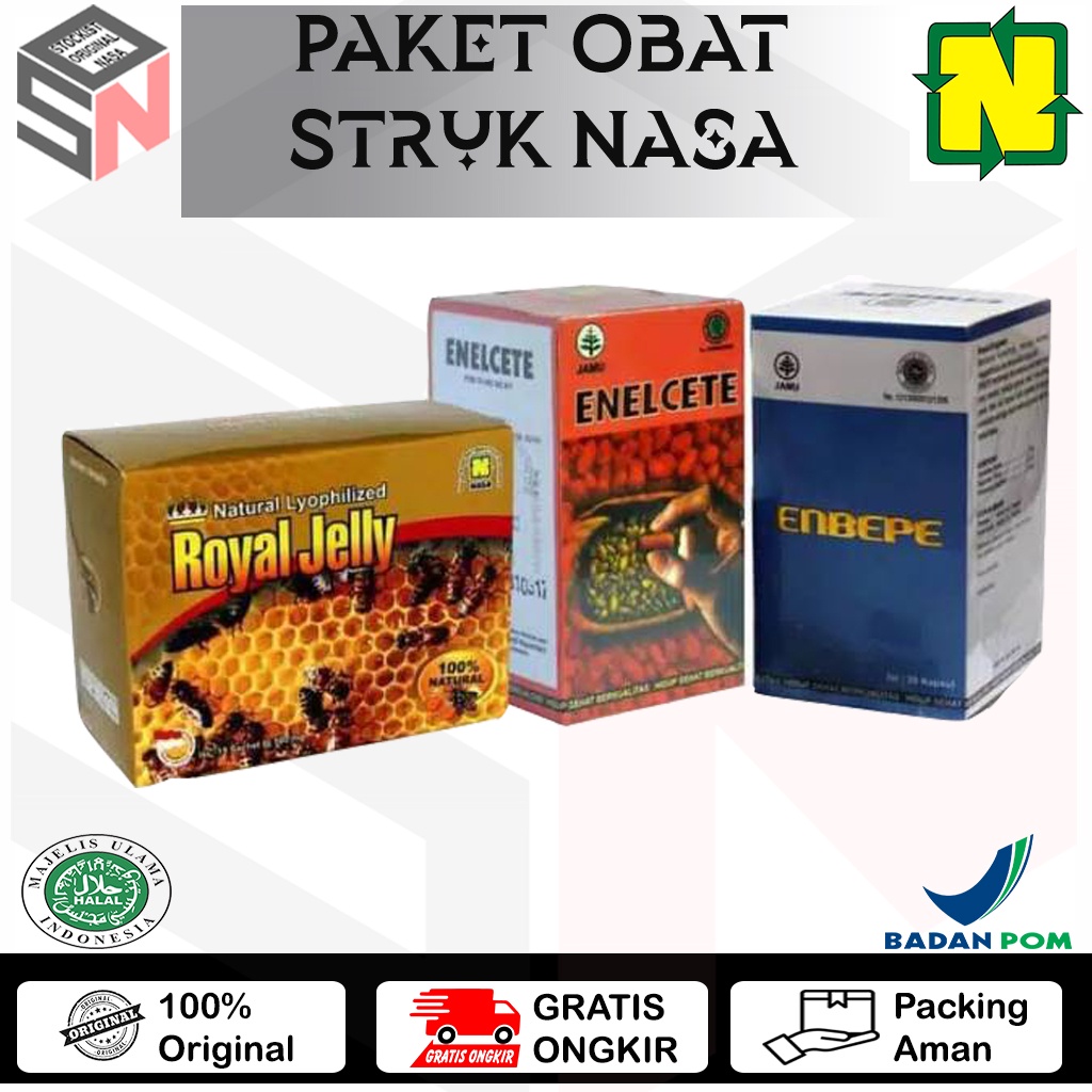 Obat herbal stroke Original Nasa / struk Nasa ENBEPE, LECHITIN, ROYAL JELLY NASA