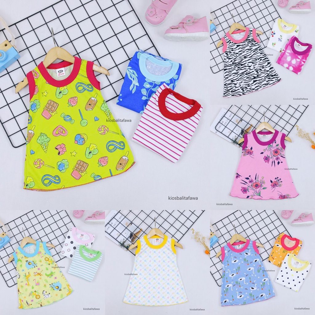 (BISA PILIH MOTIF) Daster Yukensi uk Bayi 0-12 Bulan / Baju Tidur Baby Adem Bahan Kaos Meylan Anak Perempuan babycinnamon