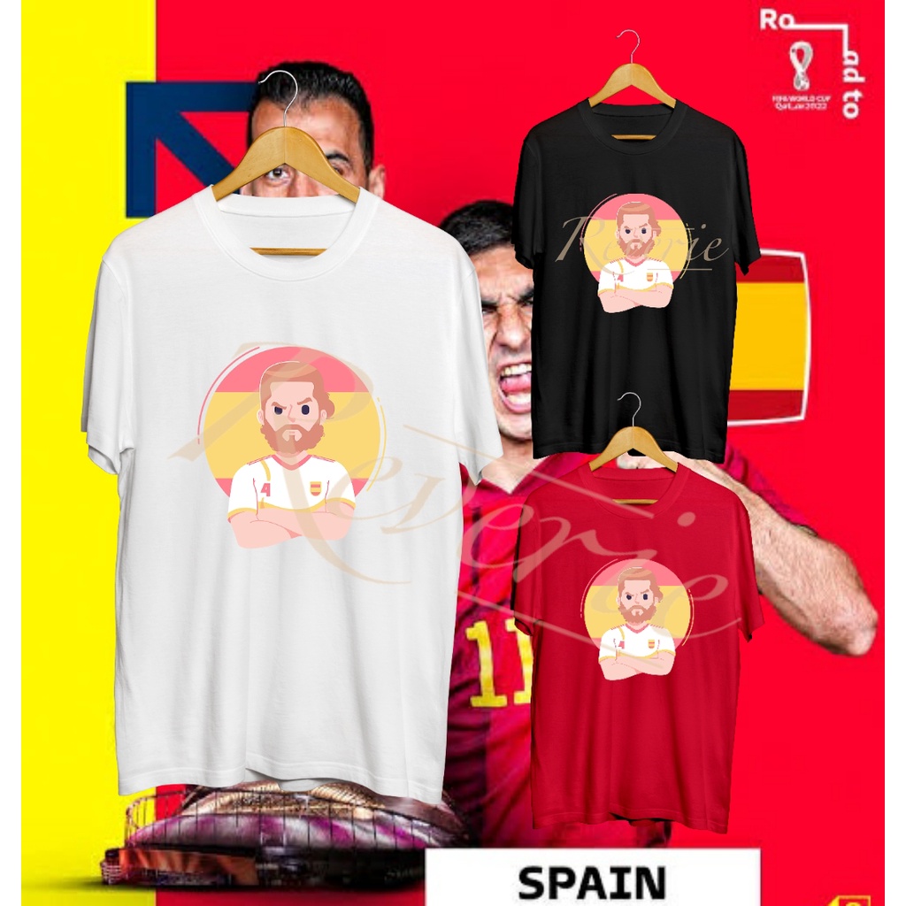 BAJU KAOS SERGIO RAMOS HEAD SPANYOL PIALA DUNIA TSHIRT BOLA WORLD CUP 2022 FIFA QATAR SEPAKBOLA SOCC