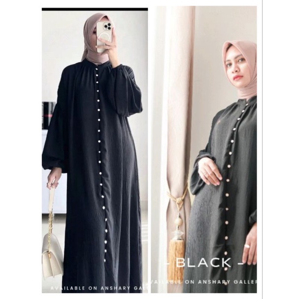 Cod Iyaluna dress/gamis simpel/gamis murah/gamis premium/gamis kekinian/gamis maxy
