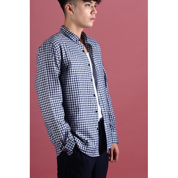 KEMEJA PREPP STUDIO GINGHAM SHIRT LS SCOOTER EDITION NAVY - S