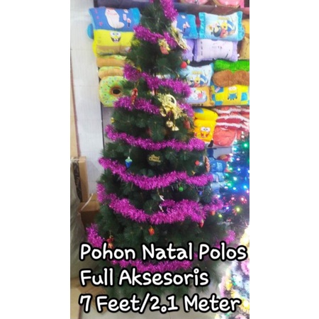 Pohon Natal 7feet/210cm Daun Jarum FULL AKSESORIS