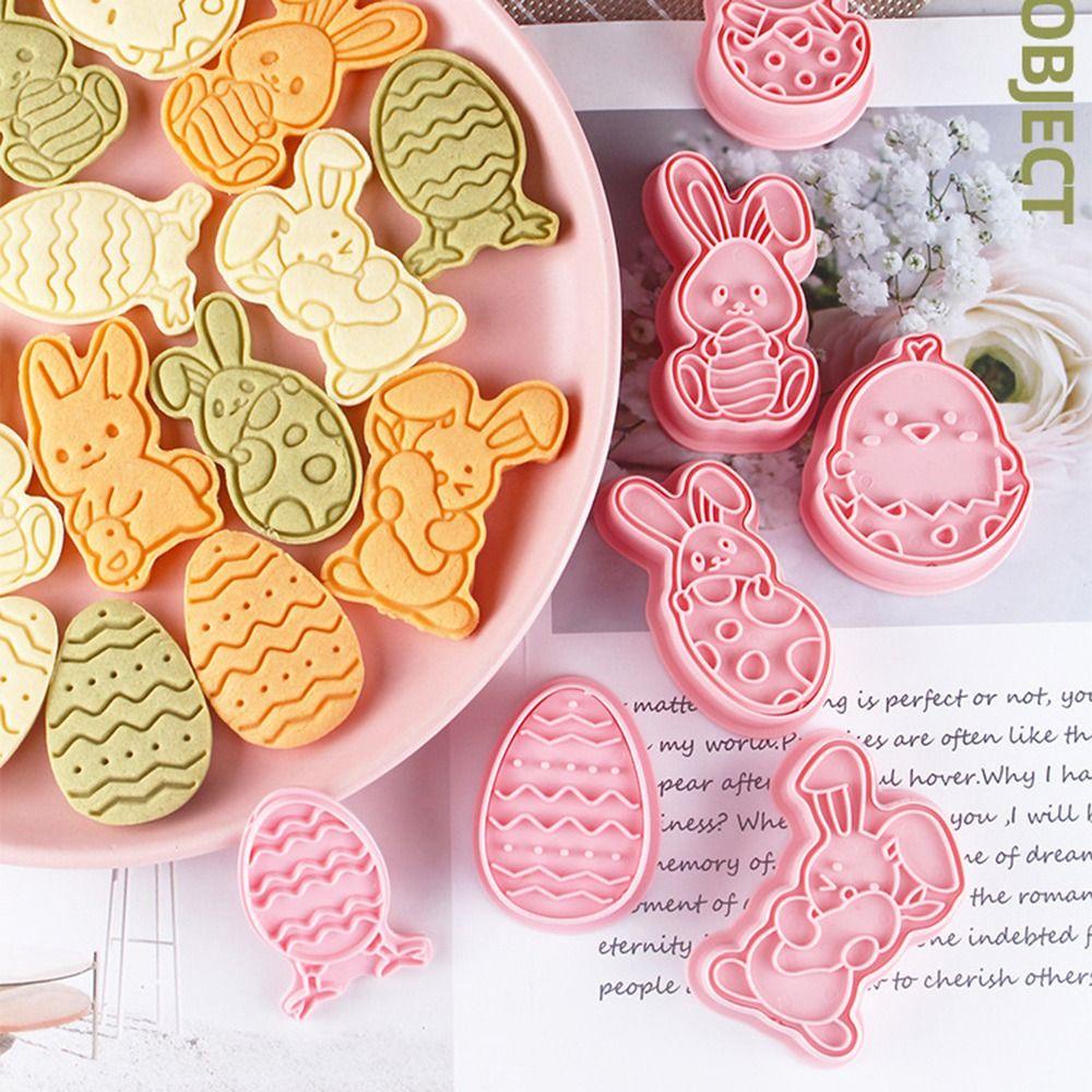 Top 8pcs/set 3D Easter Rabbit Food Fondant Plastik Plunger Cookie Cutter