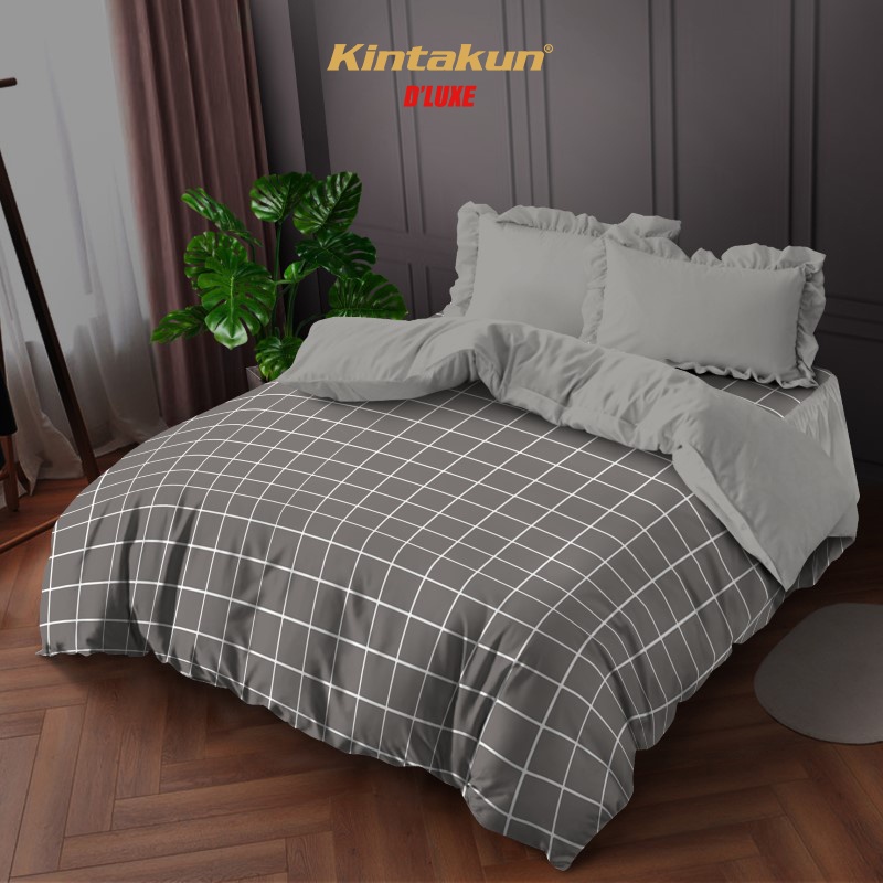 Kintakun Bedcover Set Rumbai 160/180 Wiyata Aesthetic Dluxe Microtex Abu
