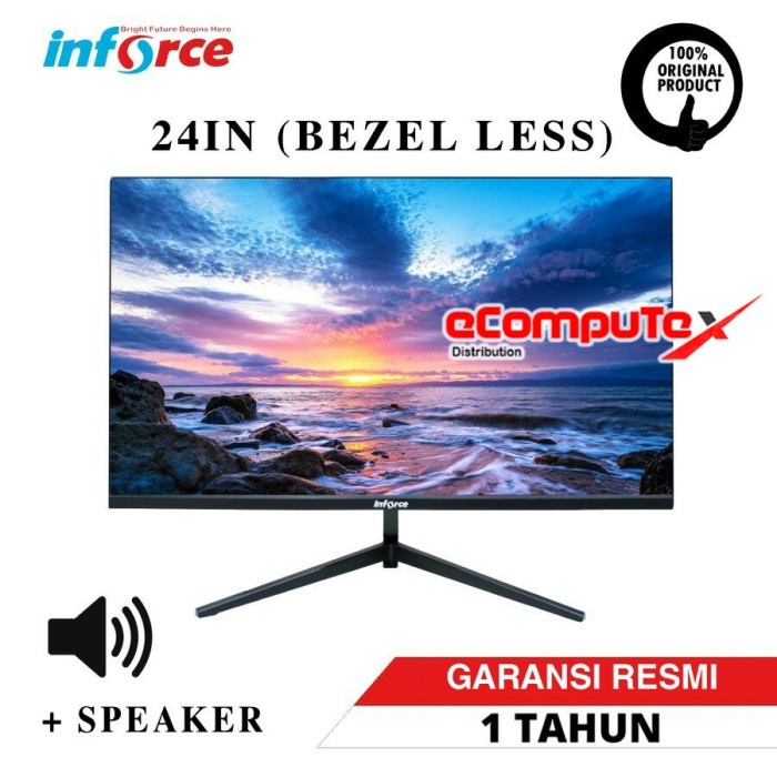 MONITOR INFORCE 24IN BEZEL LESS 24 IN BEZELLESS 23.8 INCH HDMI VGA SPEAKER GARANSI RESMI