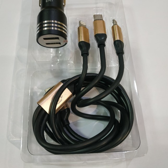 Charger Saver 2 Dual Usb Cas Hp Mobil/Car Original Body Metal Kualitas Bagus