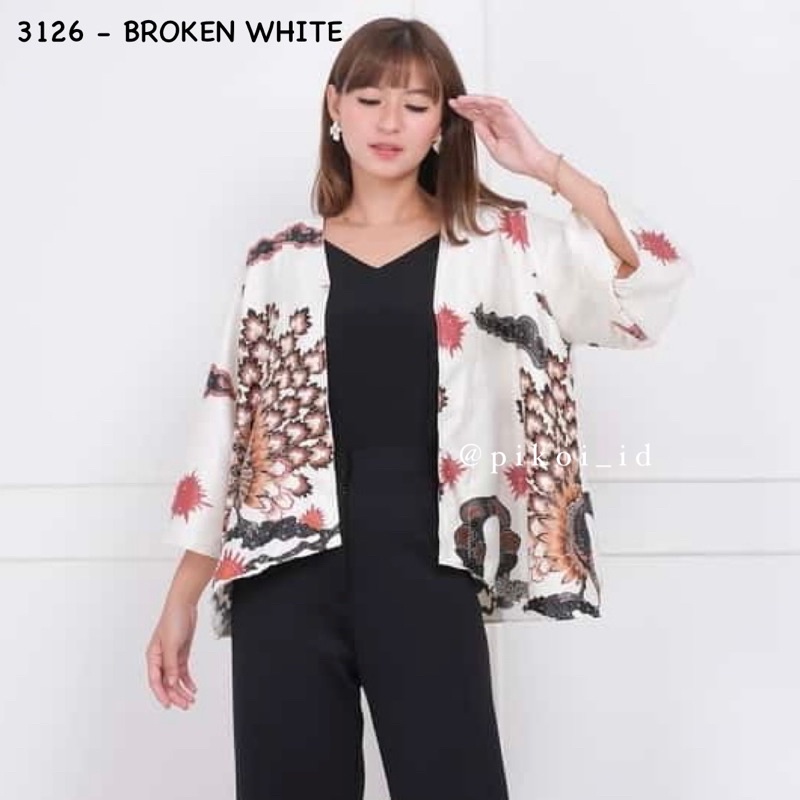 Cardigan batik satin wanita / outer seragam batik kerja kantor / bolero batik cewek modern 241 3126