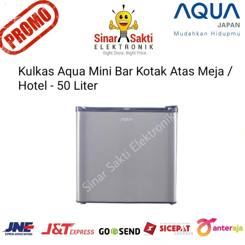 Kulkas Aqua 1 Pintu Mini Bar Hotel Atas Meja Kotak AQRD50 Portable Aqrd 50