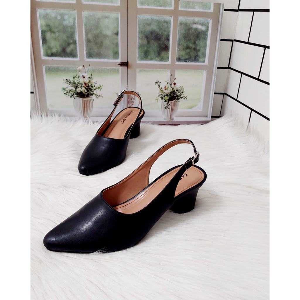 PRODUK BARU SEPATU  PANTOPEL WANITA HAK TAHU WANITA 5CM YD019