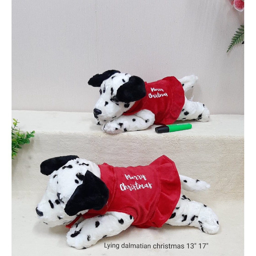 BONEKA ANJING PUTIH DALMATIAN NATAL
