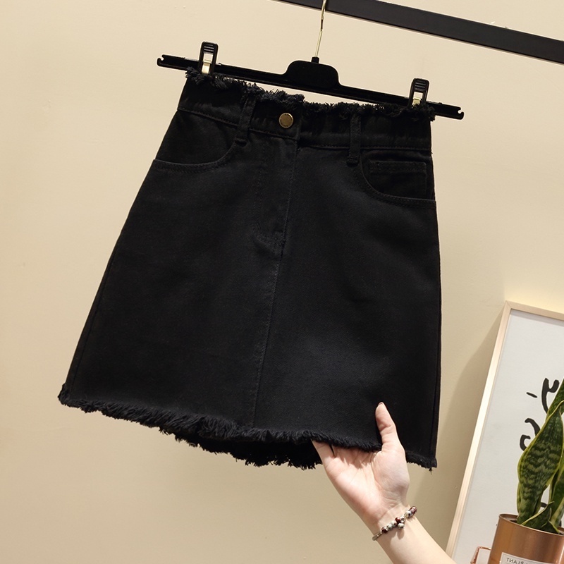 Rok Jeans Wanita Import / Rok A-line Korean / Rok Jeans Highwaist（Realpict）