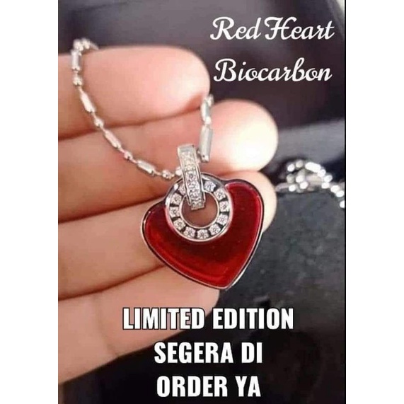 Pendant BIOCARBON HEART RED MCI