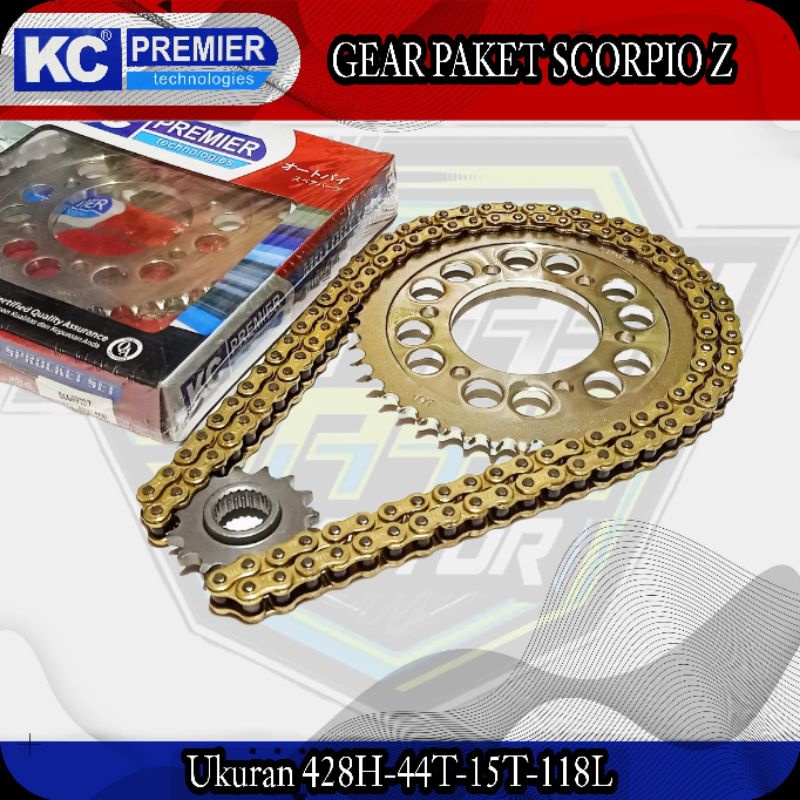 KCP GEAR PAKET SCORPIO Z (428H-44T-14T-118L) KC PREMIER GIR SET SCORPIO Z 428H-44T-14T-118L