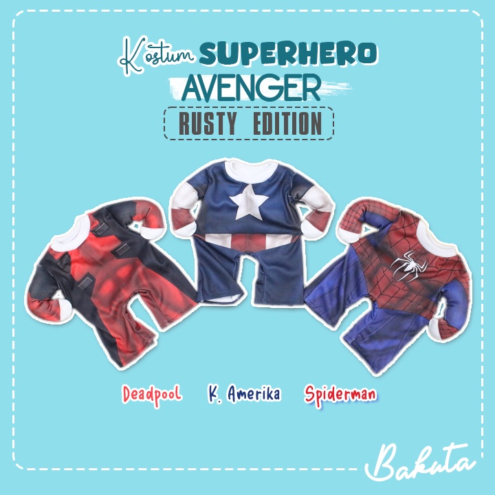 Kostum Superhero untuk kucing dan anjing Lucu Rusty Edition / Kostum halloween lucu / Baju Kucing Tangerang size S-XL