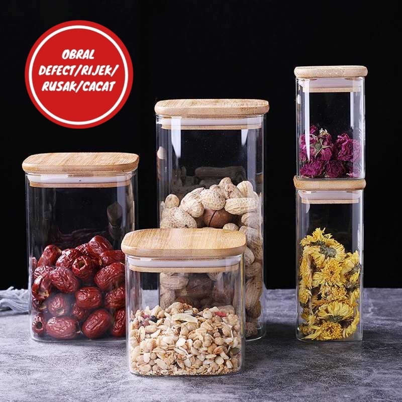 [OBRAL RIJEK] Toples Kaca Penyimpanan Makanan Glass Storage Jar HC1019