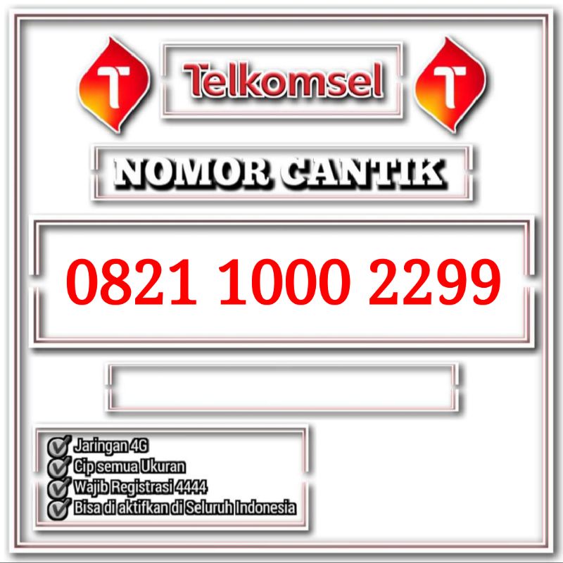 nomor cantik simpati 1000 2299