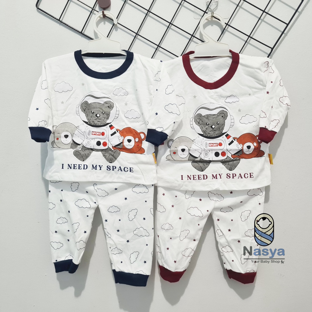 [EN-002] Setelan Panjang Baju Bayi Bahan Kaos Adem motif cartoon