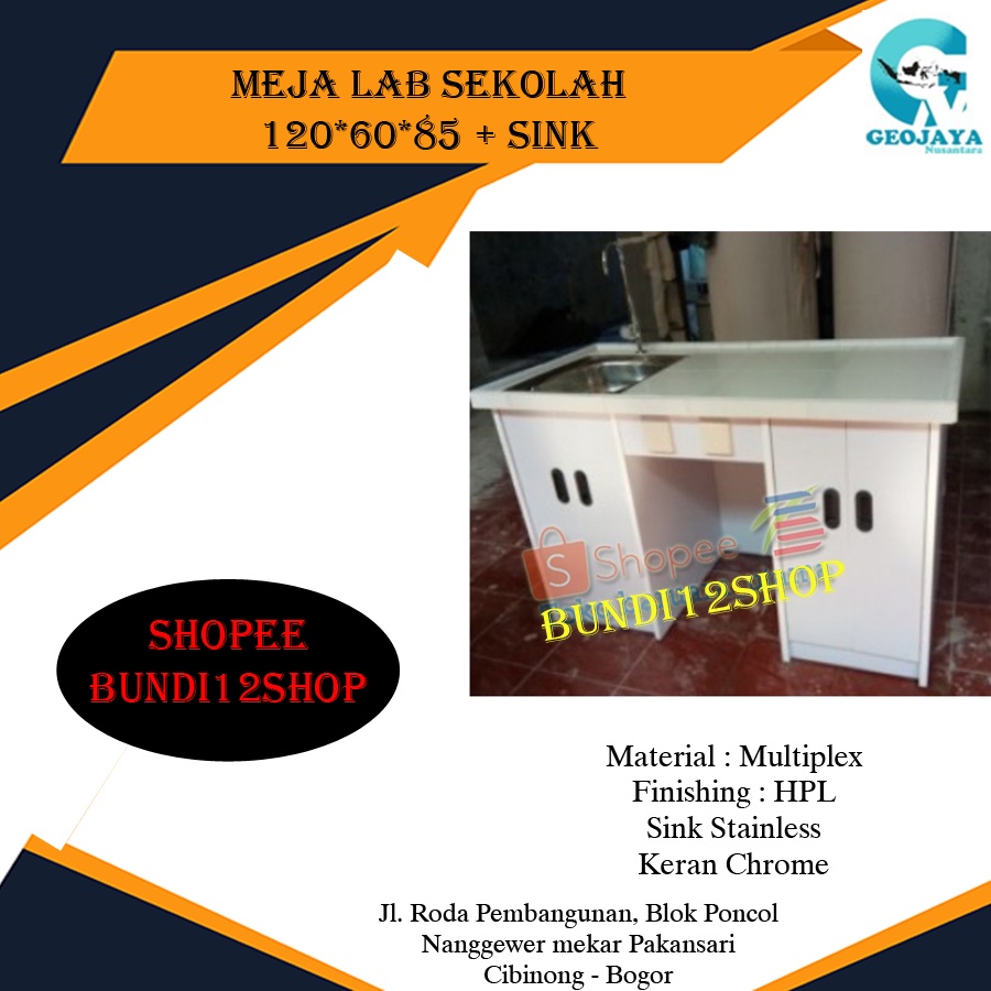 Meja Lab Sekolah Dengan Sink