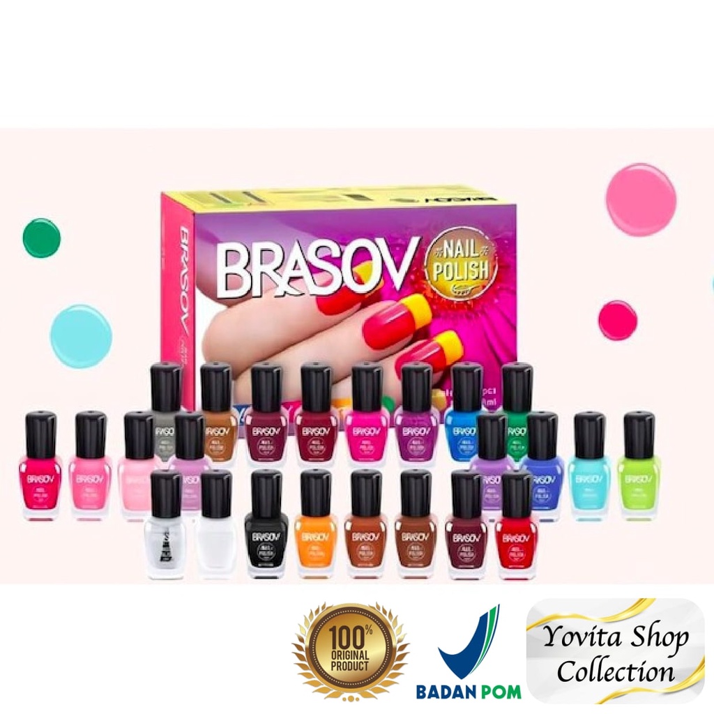 Kutek Brasov Warna Halal Murah 8ml | Cat Kuku Nail Polish 8ml BPOM V2