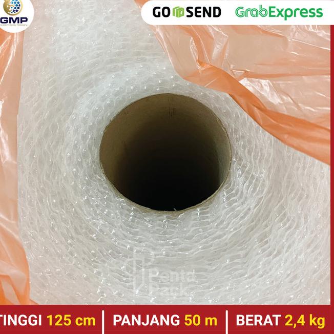

Bubble Wrap GMP 125 cm X 50 m (Putih/Hitam) Berat 2,4 kg - Bening