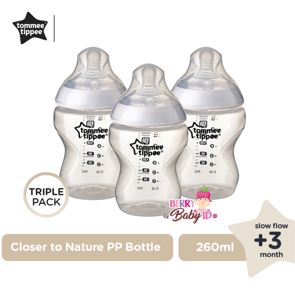 Tommee Tippee Closer to Nature Single Twin Triple Pack Botol Susu Bayi Berry Mart