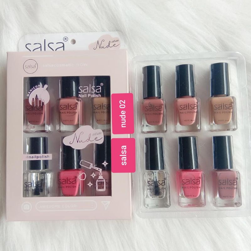 Medan Termurah Packaging isi 6 BPOM Kutek Nail Polish Set Seri Nude - Cat Kuku Salsa set 6pcs