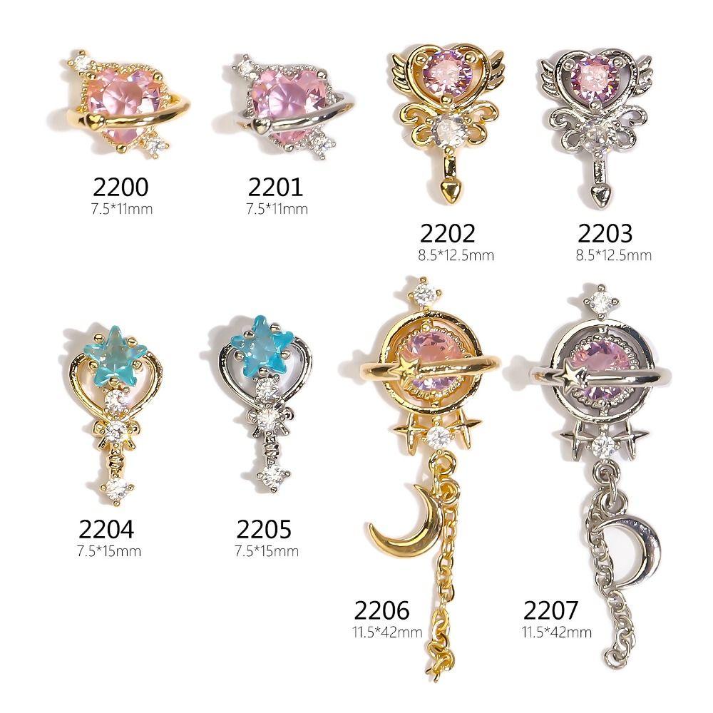 Augustina Nail Art Dekorasi Cinta Es Bulan Pesona Kuku Hiasan Natal Zirkon Aksesoris Kuku Berlian Imitasi Kuku