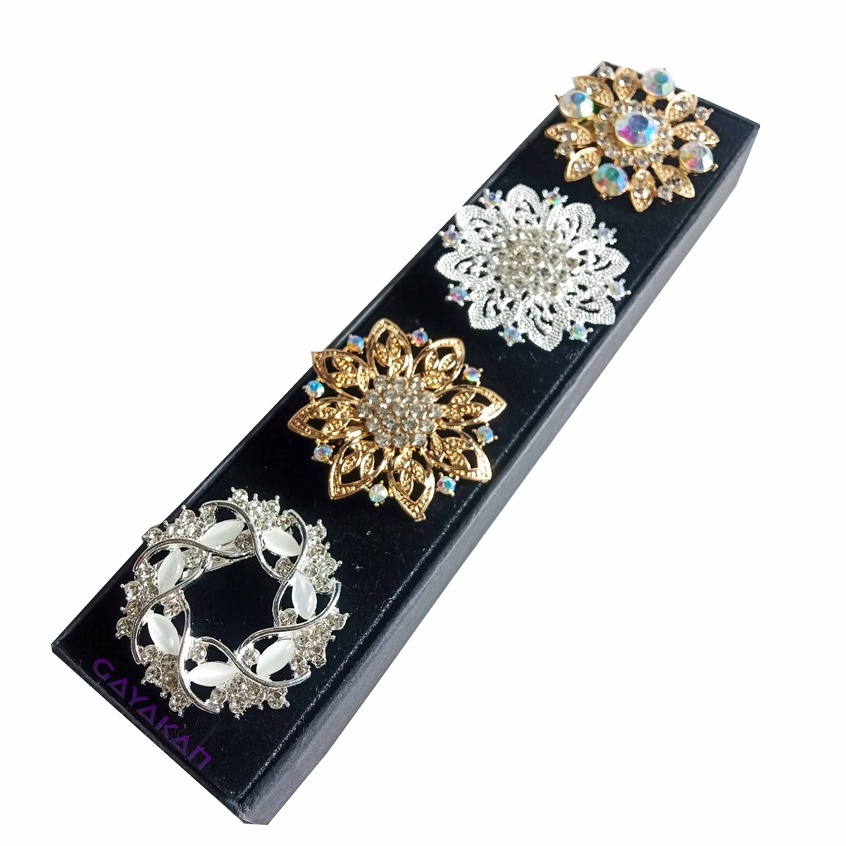 Bros Brooch Dada / Jilbab / Hijab Stainless Mewah Seri Aneka Model Multiwarna