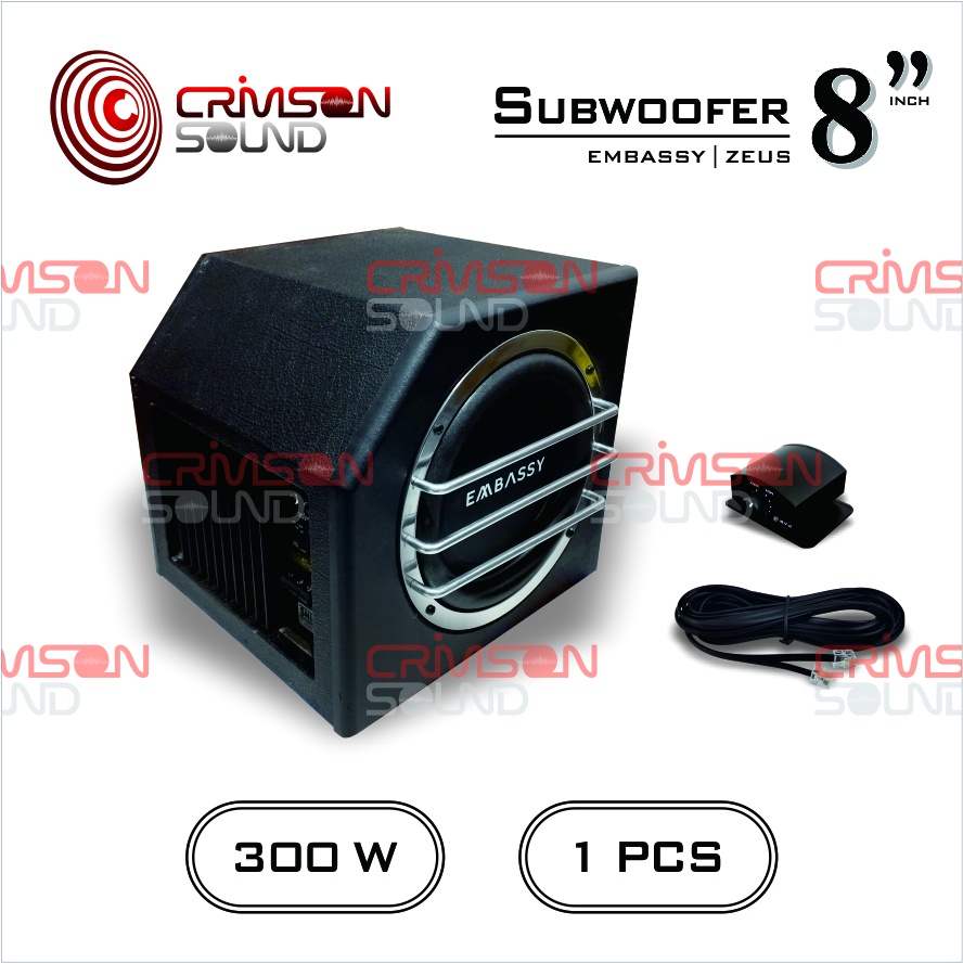 Speaker Subwoofer Bass Box Mobil AKTIF 8 Inch Embassy - Zeus