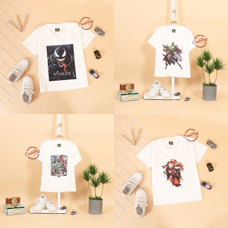 PROMO 7.7 KAOS ANAK LAKI MOTIF SUPERHERO 1-7 TAHUN BAJU ATASAN ANAK LAKI FASHION TERMURAH BAHAN KATUN