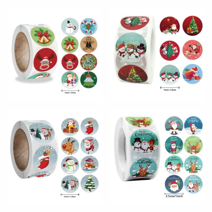 

Sticker Selamat Natal Stiker Label Merry Christmas Dekoratif Bundar 2,5 cm (1 roll/500 pcs)