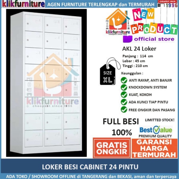 Promo tools n parts PROMO Lemari Loker Locker Cabinet 24 Pintu Full Besi LK Limited