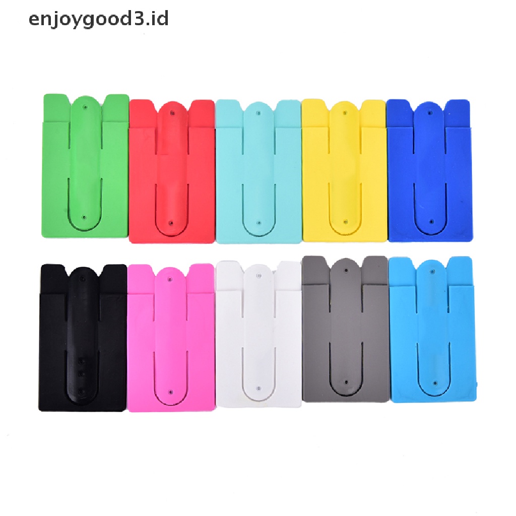 Stand Holder Handphone Bentuk U Bahan Silikon Dengan Slot Kartu