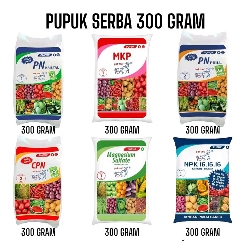 KNO3 Putih MKP Pak Tani KNO3 Merah Pupuk Serba 300 Gram