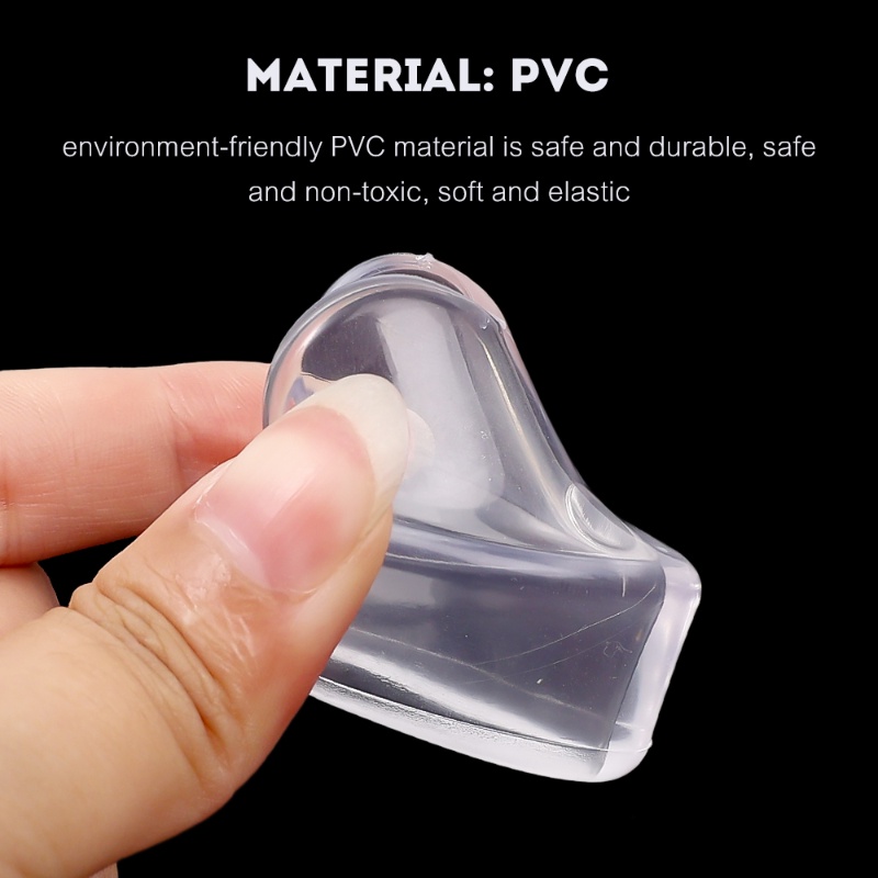 4pcs / Set Pelindung Sudut Meja Bentuk Hati Bahan PVC Silikon Transparan Elastis Tahan Lama Anti Tabrakan Untuk Keamanan Anak