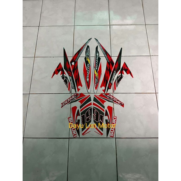 Striping satria fu 2012 merah hitam