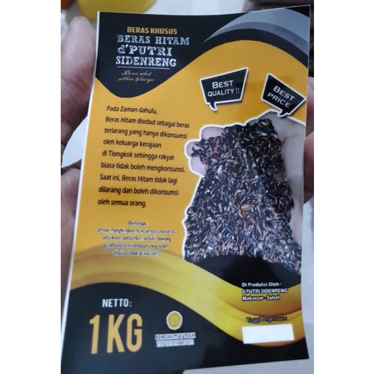 

Beras Hitam D'Putri Sidenreng 1kg