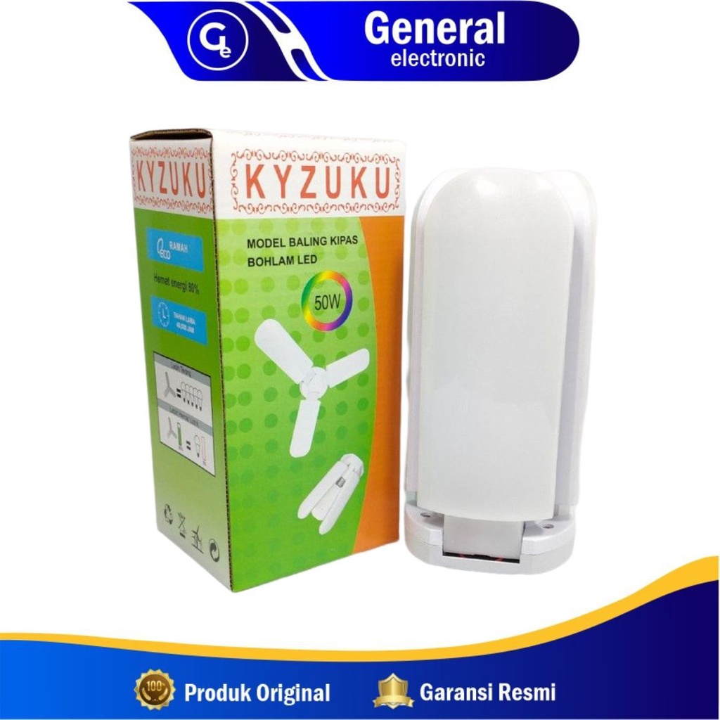 KYZUKU Lampu LED Model Kipas 50 Watt Bohlam LED Bulb Fan Blade