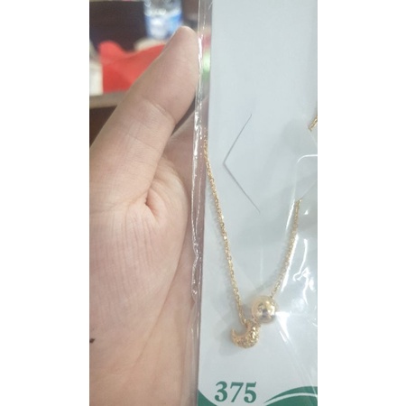 kalung dewasa koye polos simple bulan gold emas asli hwt 375 muda 8k