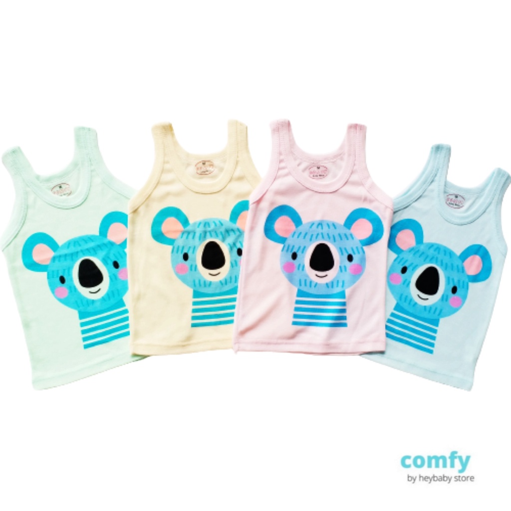 stoberi baby - KAOS SINGLET MOTIF WARNA ANAK kaos dalam oblong anak laki2 dan perempuan newborn-3thn part2