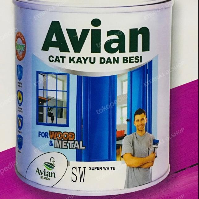Avian SW Super white 1kg Cat besi dan kayu Putih mengkilat