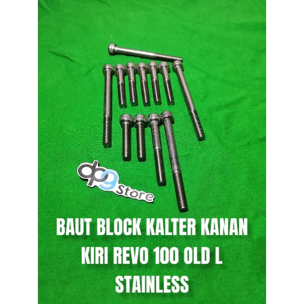 BAUT BLOK BLOCK MESIN KALTER KANAN KIRI BAK MAGNET BAK KOPLING REVO 100 OLD L STAINLESS