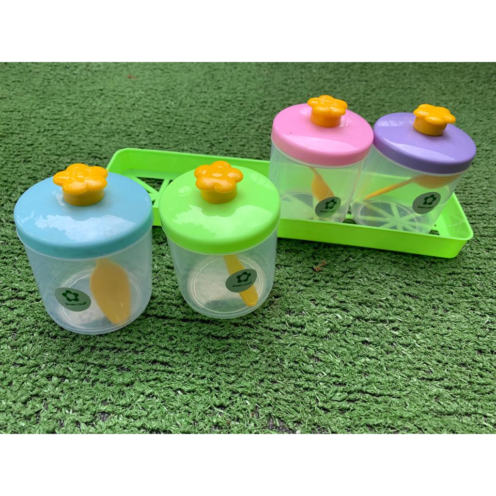 Tempat bumbu 4 in 1 / Tempat bumbu serbaguna small / toples bumbu dapur / kitchen set